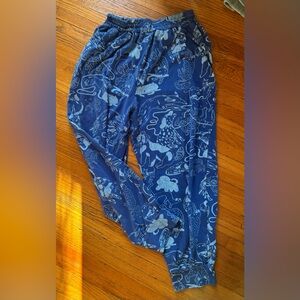 Nooworks Blue Dog Print Eva Stalinski Jogger Pants, see pics for size